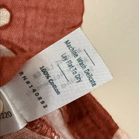 Lana Jacquard Blouse Floral Terracotta Blouse women XS gauze boho festival Y2K - Picture 9 of 9